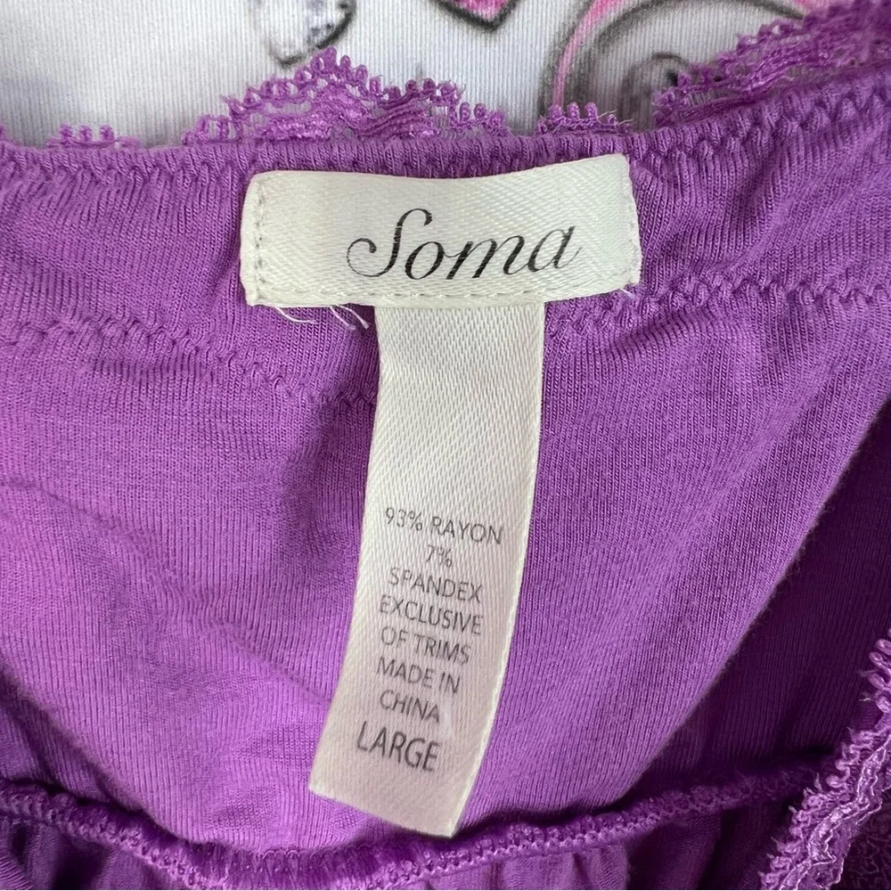 Soma tank top fairy hem asymmetrical lace cinch sexy Lavender Lace Trim Top - Picture 5 of 7